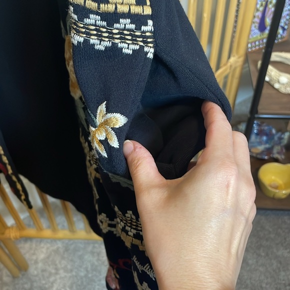 JOHNNY WAS Embroidered ARALYN COAT Raw Seamed Coat Cardigan - Picture 8 of 11